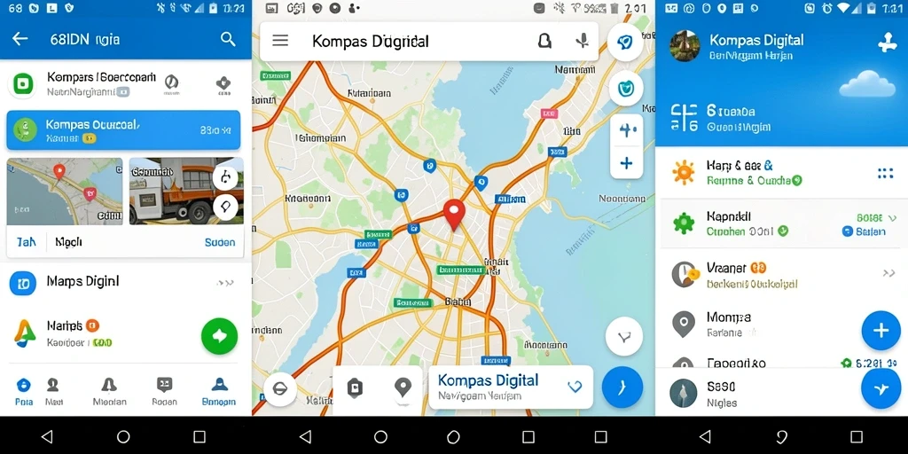 Antarmuka 68IDN menampilkan kompas digital yang mudah digunakan