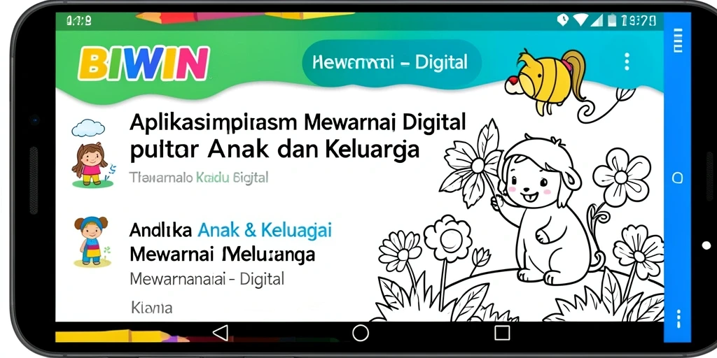 Tampilan antarmuka aplikasi Mewarnai Digital BIWIN yang menarik.