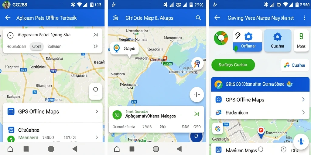 Antarmuka GG288 yang sederhana dengan peta offline yang jelas.