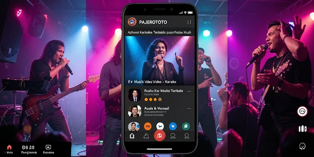 Antarmuka PAJEROTOTO yang menyenangkan dan interaktif saat karaoke.